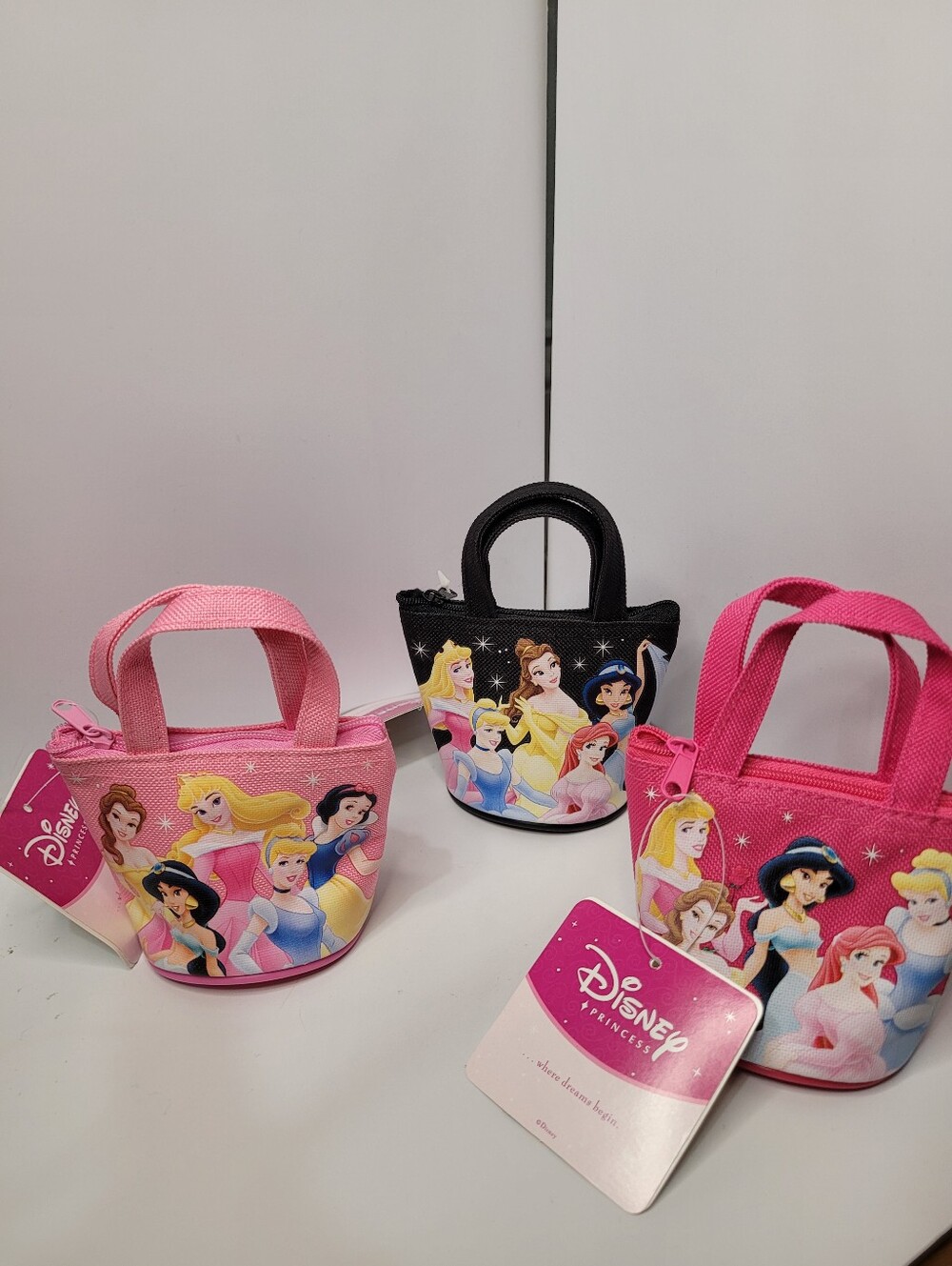 👉✨️Disney Princess Mini Tote Bag - Pink & Black Bundle Of 3